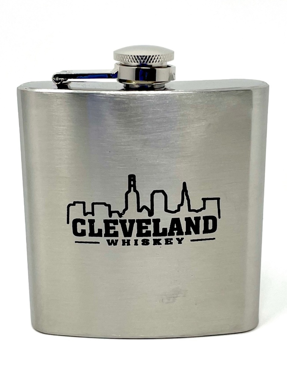 Whiskey Flask 6 oz Stainless Steel Cleveland Whiskey Logo Limited Edition